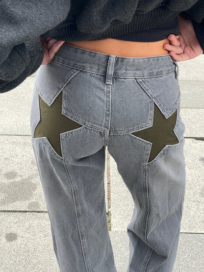 Lola Star Jeans - Oversized jeans med stjärnor