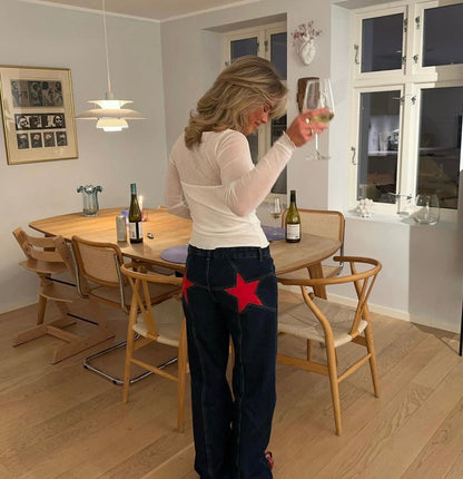 Lola Star Jeans - Oversized jeans med stjärnor