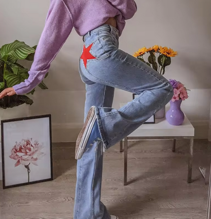 Lola Star Jeans - Oversized jeans med stjärnor