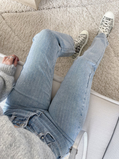 GlamLux | Jeans med denimglitter och stjärnglans