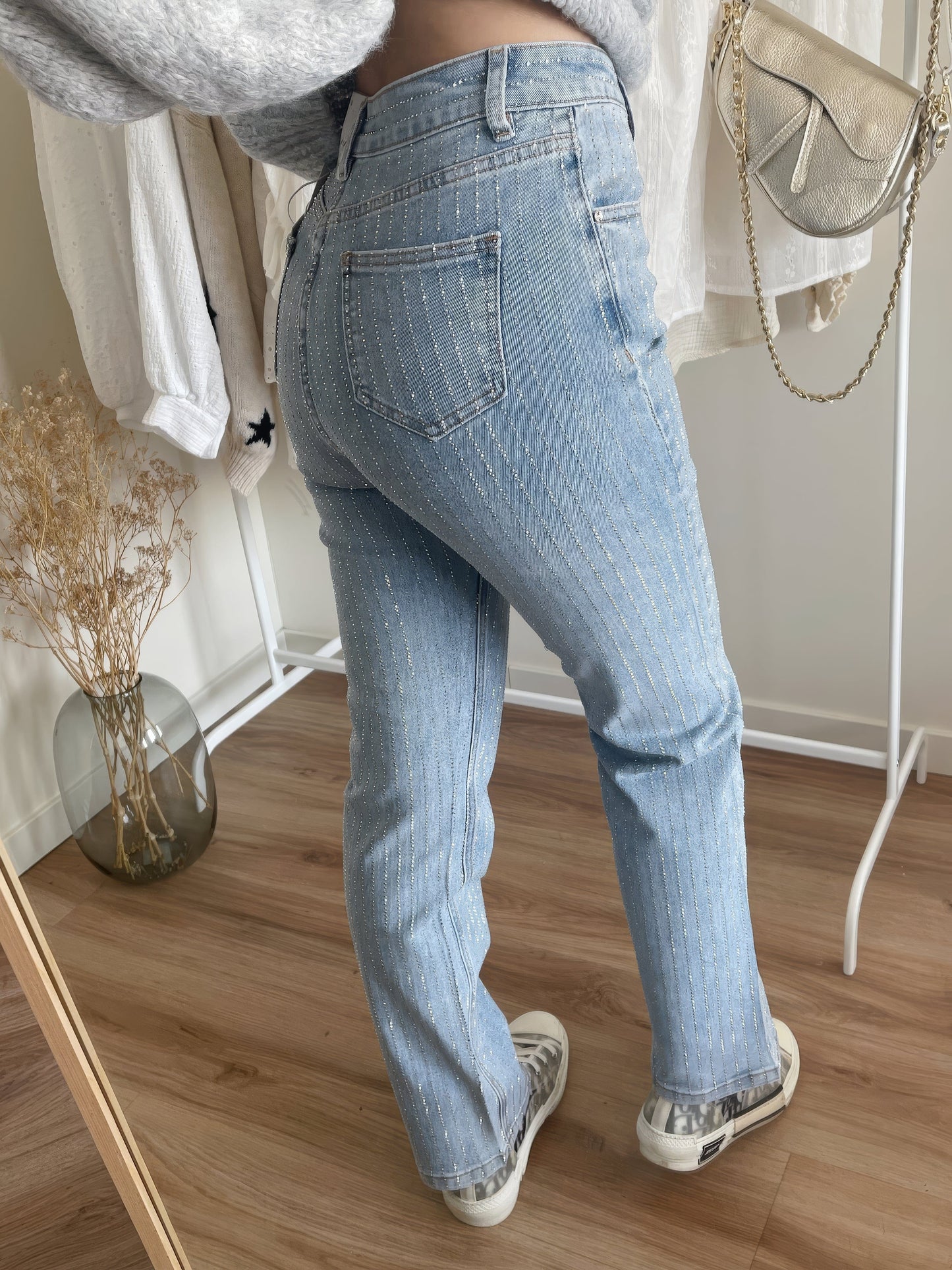 GlamLux | Jeans med denimglitter och stjärnglans